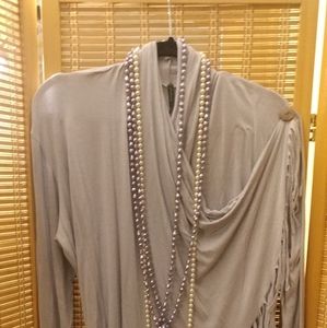 Zulily, assymetrical blouse, gray, L